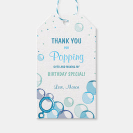 バブル誕生日感謝の気持ちのギフトタグ 男の子 青 ギフトタグ