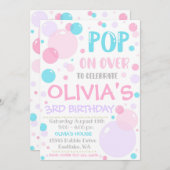 バブル誕生日招待状ポップ・アートのオンオーバー 招待状 (正面/裏面)