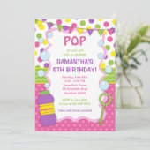 バブル誕生日招待状/バブル招待状 招待状 (スタンド正面)