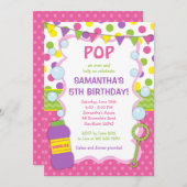 バブル誕生日招待状/バブル招待状 招待状 (正面/裏面)