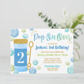 バブル誕生日招待状 | 水彩青少年 招待状 (スタンド正面)