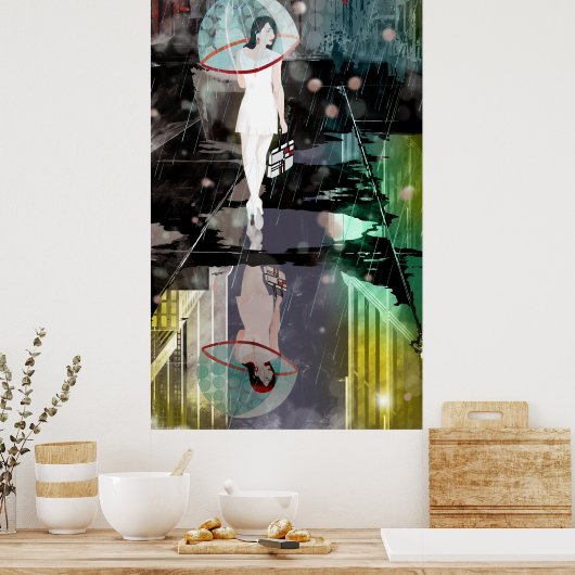 バブル雨 ポスター (キッチン)