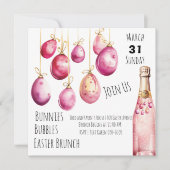バブル、ウサギ、そしてイースターブランチ 招待状 (正面)