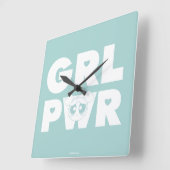 バブル：ガールパワー スクエア壁時計 (傾斜)