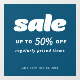 バブル クラシック レトロ リテール ブルー セール サイン ウィンドウサイン