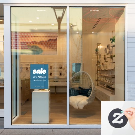 バブル クラシック レトロ リテール ブルー セール サイン ウィンドウサイン (店舗窓)