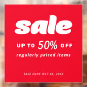 バブル クラシック レトロ リテール 赤いセール サイン ウィンドウサイン (シート2)