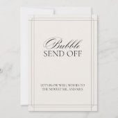 バブル センド オフ ヴィンテージ クラシック ライトグレー サイン 招待状 (正面)