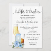 バブル&バーボン前ベビーデューブルーベビーシャワー 招待状 (正面)