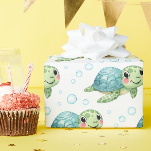 バブル&フィンズ 子供の誕生日 ラッピングペーパー (誕生日パーティー)