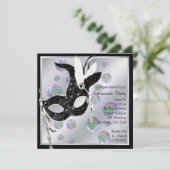 バブル ブラックアンドホワイト マスカレードパーティー 招待状 (スタンド正面)