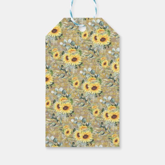 バブル&ブリュースブライダルシャワーひまわり緑 ギフトタグ (裏面)