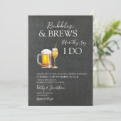 バブル&ブレウカクテルチョークボードカップルのシャワー 招待状 (スタンド正面)