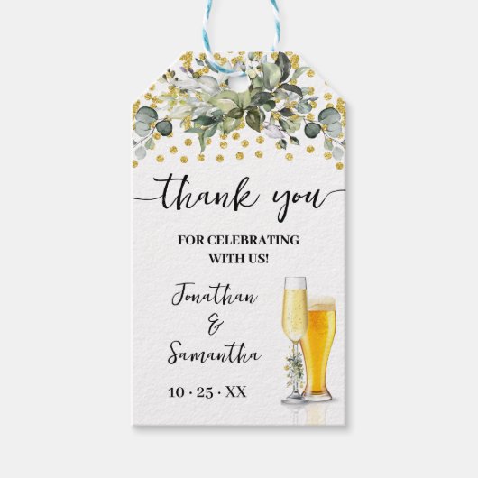 バブル&ブレウズユーカリプタス金ゴールドサンキュービター ギフトタグ (正面)