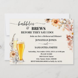 バブル&ブレウリハーサルディナー秋ワイルドフラワー 招待状