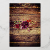 バブル&ブローズカップルウェディングシャワーバラ金ゴールド 箔招待状 (裏面)