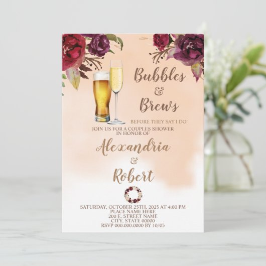 バブル&ブローズカップルズウェディングシャワー 招待状 (スタンド正面)