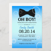 バブル&ボウタイボーイベビーシャワー 招待状 (正面/裏面)