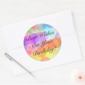 バブル – 最高のお使いの誕生日ステッカーのウィッシュ ラウンドシール (封筒)