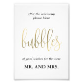 バブルsendoffサインあなたのサイズのフェイク金ゴールドを選択 フォトプリント            (正面)