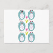 「バブーシュカット」と呼ばれるかわいい猫のぬいぐるみデザイン ポストカード (正面)