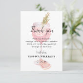 バブーブリーブランチエレガントピンクカクテルブライダルシャワー サンキューカード (スタンド正面)