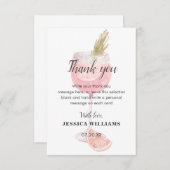 バブーブリーブランチエレガントピンクカクテルブライダルシャワー サンキューカード (正面/裏面)