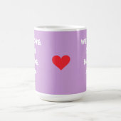 「バブXOXOが大好き」ソフト紫と白 コーヒーマグカップ (中央)