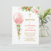 バプティスアンドファースト誕生日ストロベリー 招待状 (スタンド正面)