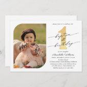 バプティスアンドファースト誕生日フォト招待状 招待状 (正面/裏面)