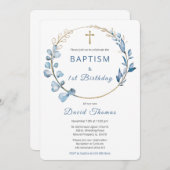 バプティスアンドファースト誕生日ボーイ 招待状 (正面/裏面)