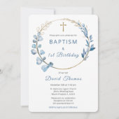 バプティスアンドファースト誕生日ボーイ 招待状 (正面)