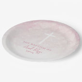バプティスウォーターカラーパステルピンク紙プレート ペーパープレート (アングル)