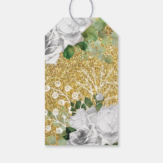 バプティスエンジェル金ゴールド男女兼用グリッター ギフトタグ (裏面)