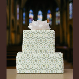 バプティスオリーブリース&ゴールデンクロス ラッピングペーパー