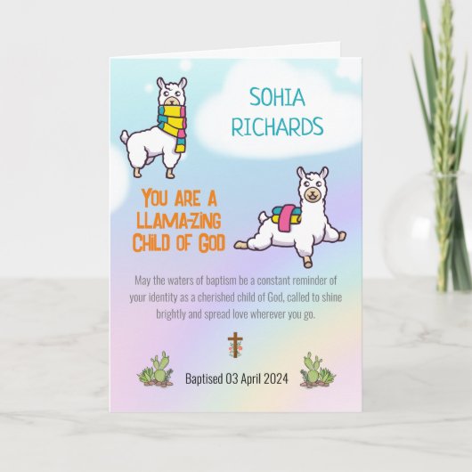 バプティスガールかわいいラマテーマ カード (正面)