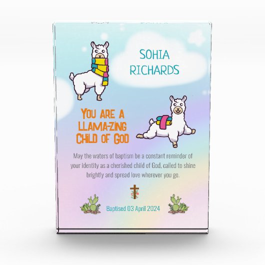バプティスガールかわいいラマテーマ フォトブロック (正面)
