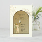 バプティスガールまたは少年金ゴールド天使 招待状 (スタンド正面)