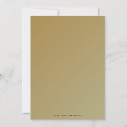 バプティスガールまたは少年金ゴールド天使 招待状 (裏面)