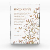 バプティスガールウォーター色の蝶と花 フォトブロック (正面)