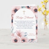 バプティスガールビッグピンクのまわりにの縁ど花 カード (黄色い花)