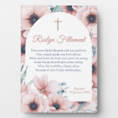 バプティスガールビッグピンクのまわりにの縁ど花 フォトプラーク (正面)