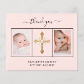 バプティスガールピンク写真バジェットサンキューカード (正面)