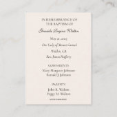 バプティスガールフローラピンク追悼神聖カード 名刺 (裏面)