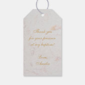 バプティスガール写真大理石金ゴールドアーチピンクオーキンスG ギフトタグ (裏面)