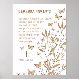 バプティスガール水彩蝶ポスター ポスター