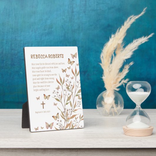 バプティスガール水彩蝶 フォトプラーク (側面)