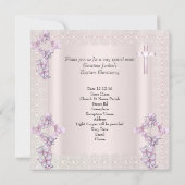 バプティスクリームピンククロスガールフォト《キリスト教》洗礼式や命名式 招待状 (裏面)