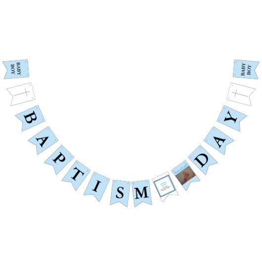 バプティスクロスブルーブラックボーイフォト バンティングフラッグ (全)