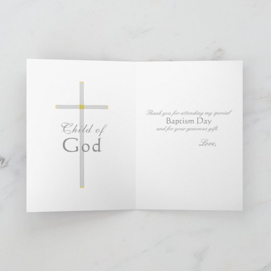 バプティスクロスライトブルー挿入写真ありがとう サンキューカード (内部)